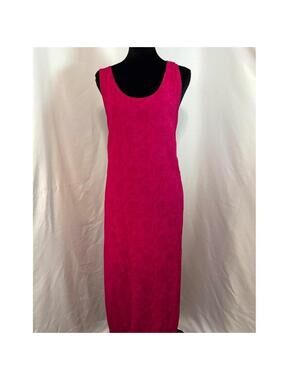KSL Karin Stevens Magenta Pink Floral Jacquard Sleeveless Maxi Dress 14W
